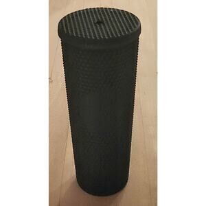 Starbucks 2021 Black Matte Studded Venti Tumbler - 24 oz Goth Dark NO STRAW